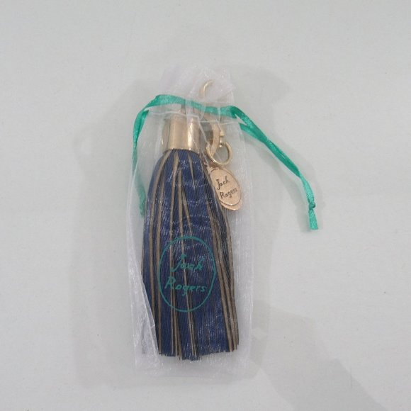 Jack Rogers Tassel Key Fob Key Chain Bag Purse Tassel Charm Blue - Picture 3 of 6